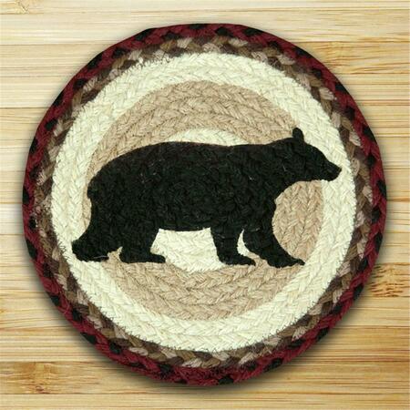 CAPITOL EARTH RUGS Round Miniature Swatch- Cabin Bear- printed 80-395CB